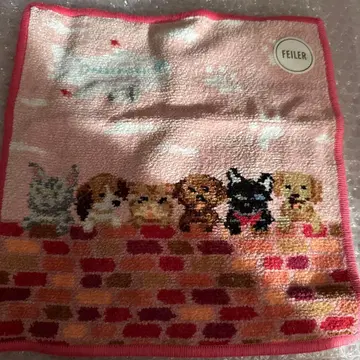 FEILER 개 자수 핑크 손수건