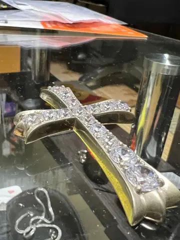 SBG SBC 라지 크로스 펜던트 탑 스와로브스키 남성용 크로스