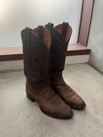 토니 라마 브라운 가죽 웨스턴 부츠 박스 포함