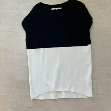보트넥 니트 T셔츠 98 사이즈 블랙 화이트