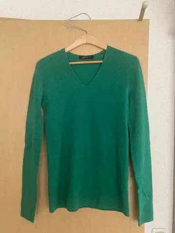 스터닝 루어 그린 V넥 긴팔 스웨터