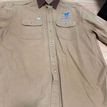 HOME RANCH 브라운 버튼업 셔츠