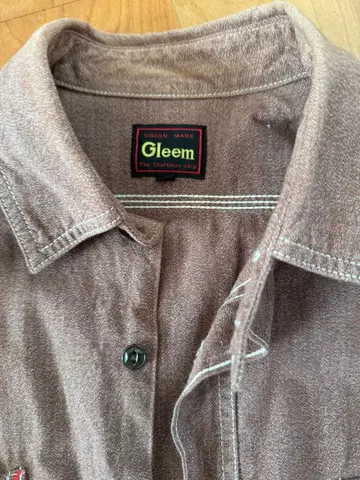 Gleem 100% 코튼 긴팔 셔츠 40L 브라운