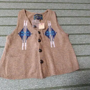 [ 새상품 ] CUBE SUGAR 기하학 패턴 니트 베스트 M 사이즈