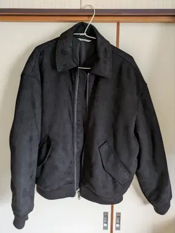 ZARA 페이크 스웨이드 퀼팅 자켓 블랙