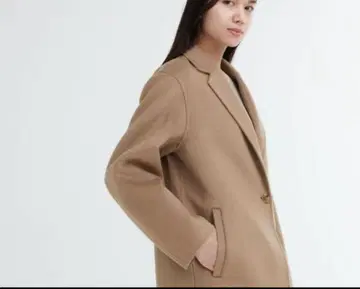 유니클로 울 롱 코트 체스터 코트 캐주얼 코트