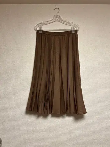 새상품급 23구 브라운 플리츠 롱 스커트 XL 일본제