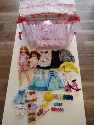 리카짱 아오짱 묶음 판매 인형 침대 드레스 잡화