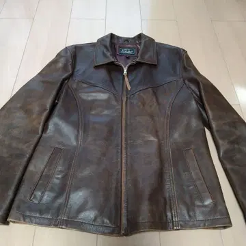 Reme 브라운 가죽 싱글 라이더 자켓