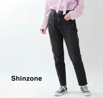Shinzone 신존 슬림 컷오프 데님 팬츠 블랙