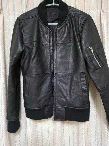 블랙 레더 봄버 자켓
