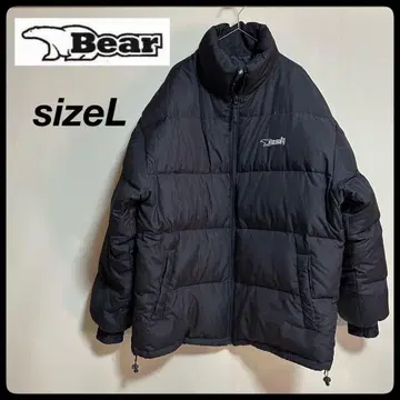 Bear USA 베어 다운 자켓 원포인트 자수 로고 블랙