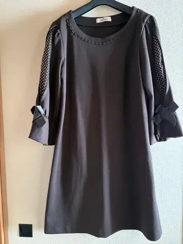 GALLERYVISCONTI 다크 브라운 7부 소매 원피스