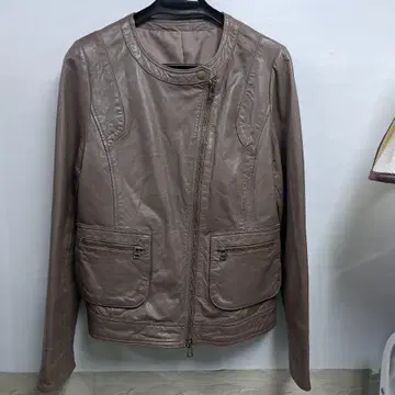 MAKELET 브라운 가죽 자켓