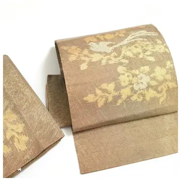 만들어진 오비 순수 실크 구리 베이지 금실 이중 북 이부식 착용 오비