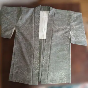 그레이 코몬 기모노 빨간색 끈 포함 겉옷