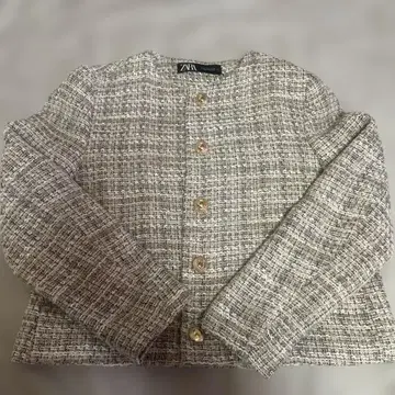 ZARA 노카라 트위드 자켓 M