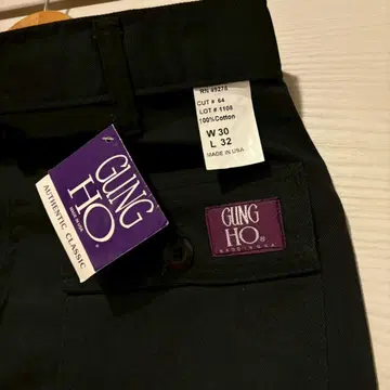 GUNG HO 블랙 워크 팬츠 W30 L32 치노 베이커