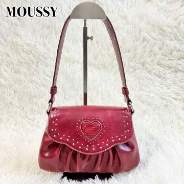 완판템 MOUSSY 하트 개더 스터드 백 빨간색 y2k 원 숄더