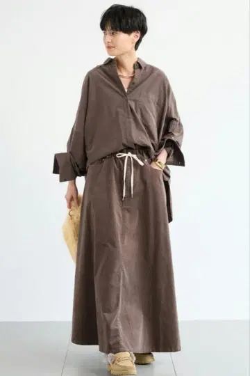 BARNYARDSTORM 코듀로이 플레어 스커트 0 사이즈 브라운