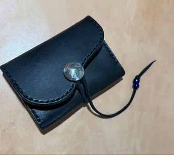새들 레더 코인 케이스 컴팩트 지갑 네이비 고로즈