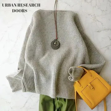 어반 리서치 도어스 해밀턴 울 스웨터 보트넥 골지 그레이