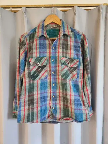 90s 파이브 브라더 플란넬 셔츠 체크 빈티지 긴팔 셔츠
