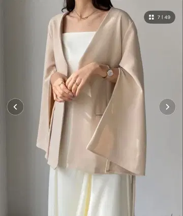 2way 슬릿 슬리브 노카라 자켓