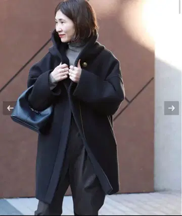 IENA 이에나 키위 라무 후드 부착 코트 네이비