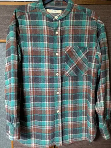 빔즈 보이 터콰이즈 브라운 체크 긴팔 셔츠