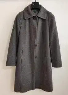 그레이 울 혼방 버튼 코트