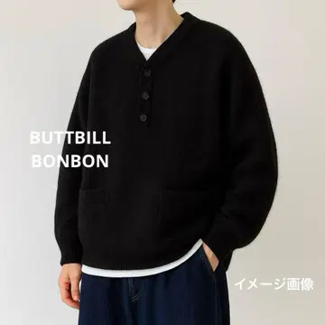 BUTTBILL BONBON 기모 헨리넥 니트 XL B3139