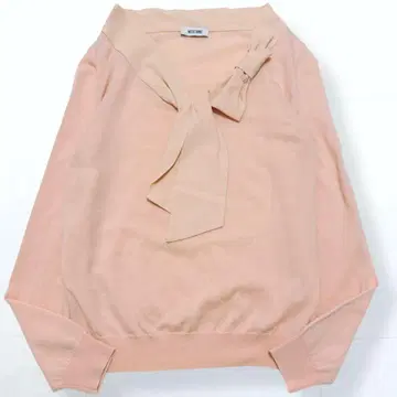 모스키노 실크 보타이 리본 울 니트 피치 핑크 40