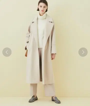 studios 라이트웜 빅칼라 코트 베이지 스테디