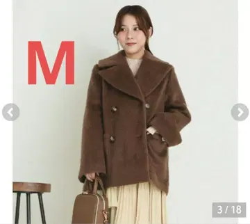 시마무라 yumi 샤기 숏코트 다크 브라운 M 새상품