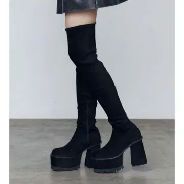 EMODA 롱 부츠 블랙 니하이 24.5
