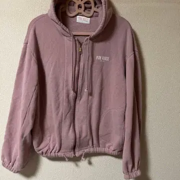 핑크하우스 후드 부착 후드티 핑크