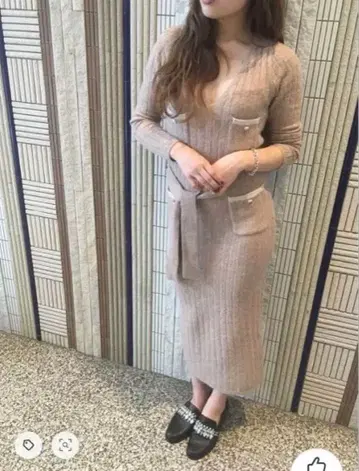 very brain 리브 니트 롱 원피스 칸나비스 별주