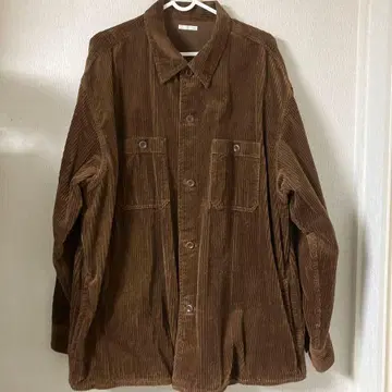 [ 새상품급 ] GU 코듀로이 오버 사이즈 셔츠 자켓 브라운 L 사이즈