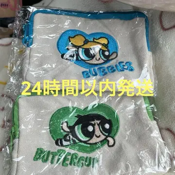 파워퍼프걸스 참 포함 자수 파우치