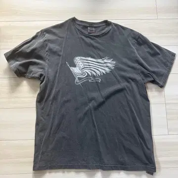 RHC 그레이 T셔츠 날개와 깃발 프린트