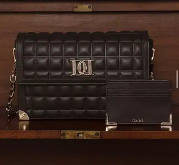 Darich 초콜릿 퀼트 백 가죽 카드 케이스