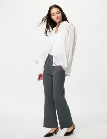 워셔블 니트 리브 팬츠 07gray