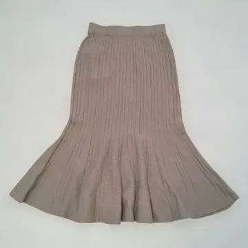 미사용품 아줄바이마우지 스커트 니트 밑단 플레어 리브 베이지 S