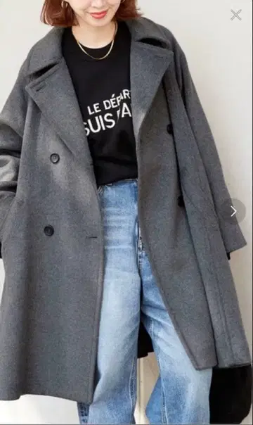 B.C STOCK W 비버 텐트 라인 트렌치코트 그레이