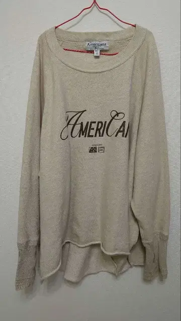 Americana 맨투맨 비대칭 베이지 프리 사이즈