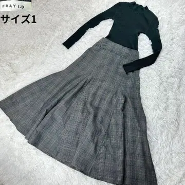 프레이 아이디 새상품급 니트 원피스 그린 x 글렌체크 사이즈 1