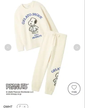 [ PEANUTS ] 오리지널 아트 자카드 풀오버 & 롱 팬츠 세트