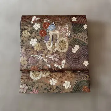 후쿠로 오비 ( 고쇼구루마 꽃무늬 )