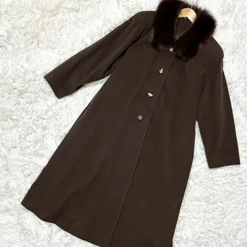 캐시미어 100 롱 코트 퍼 카멜 L